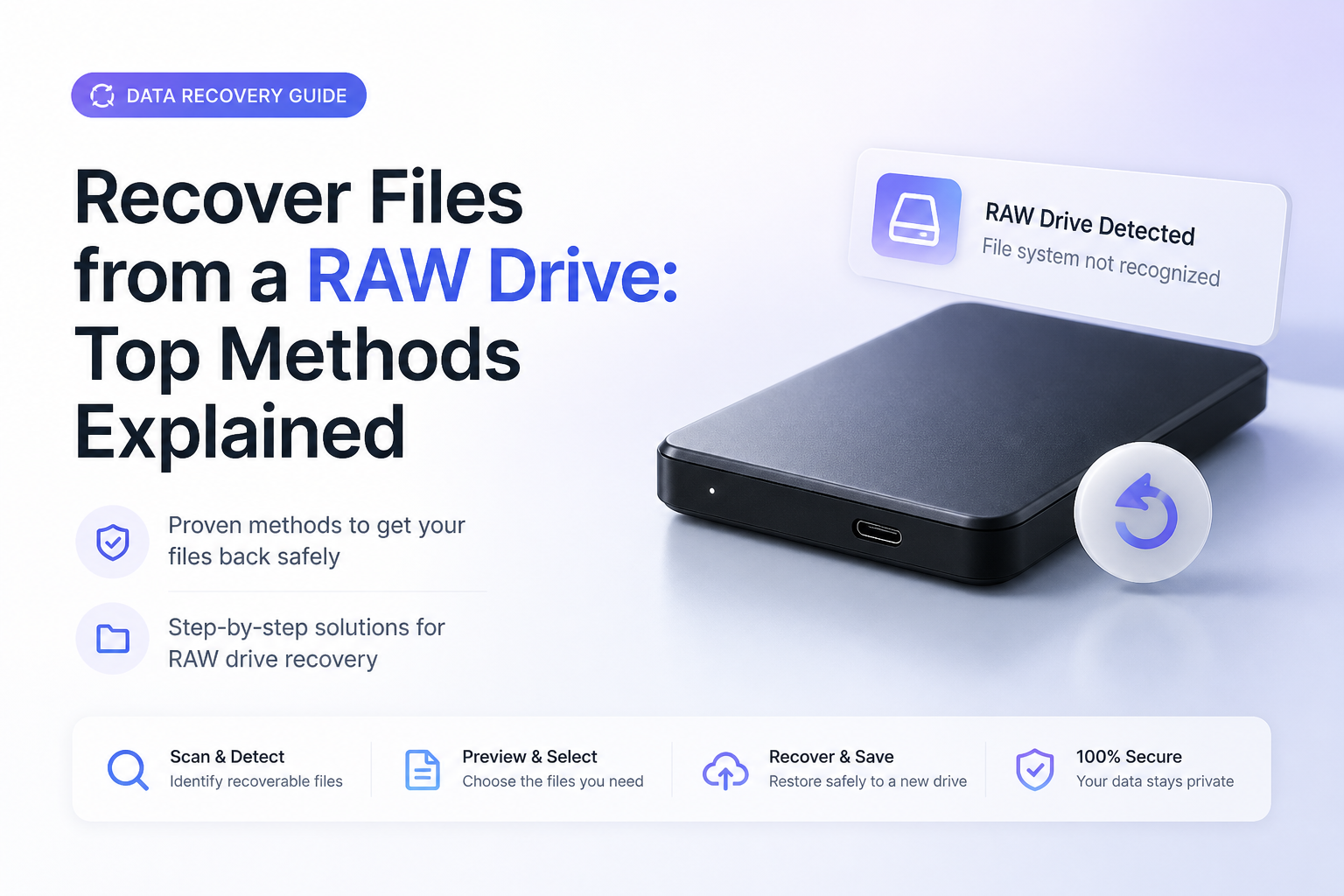 Recover Files from a RAW Drive in 2026: Top Methods Explained