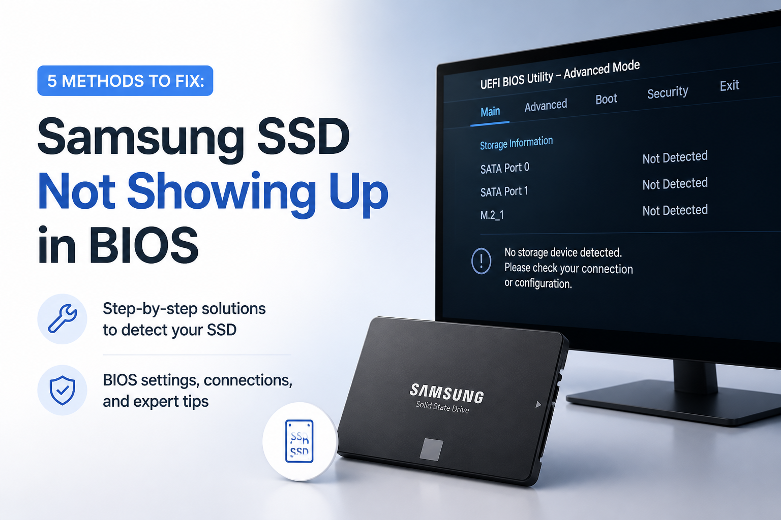 5 Methods to Fix: Samsung SSD Not Showing Up in BIOS