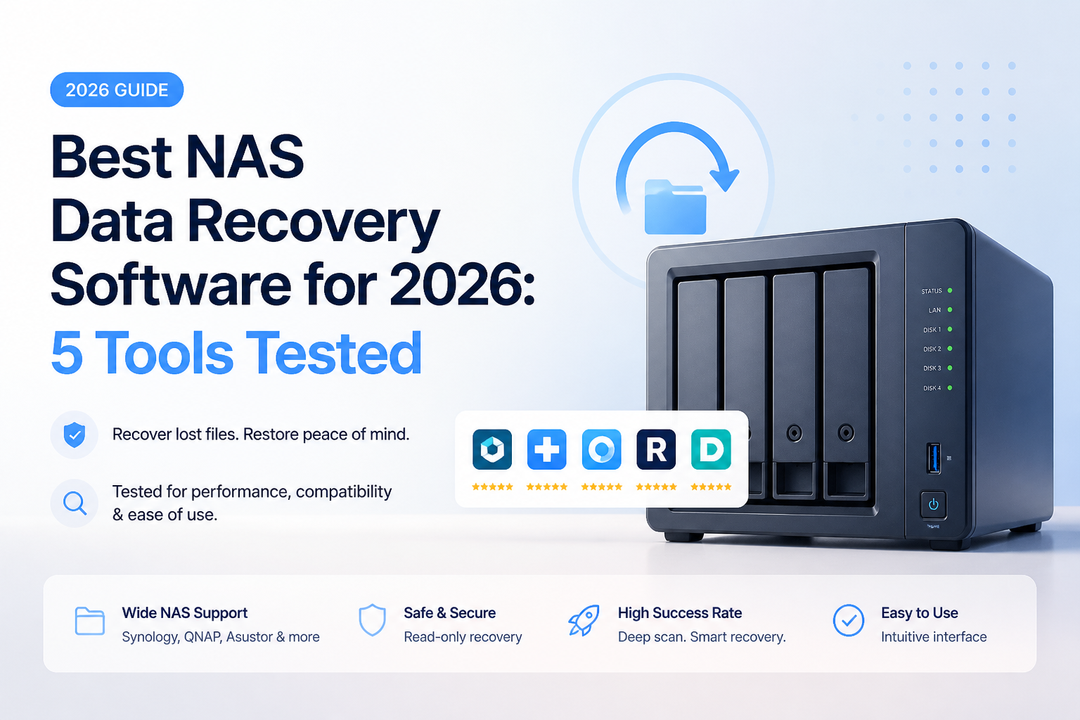 Best NAS Data Recovery Software for 2026: 5 Tools Tested