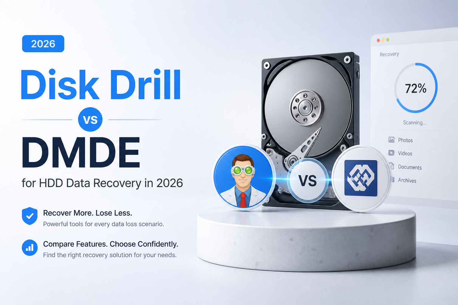Disk Drill vs DMDE for HDD Data Recovery in 2026